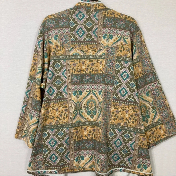 New Cato Multi Color Open Front Boho Soft Stretch Knit Cardigan size 22/24W - Picture 9 of 10